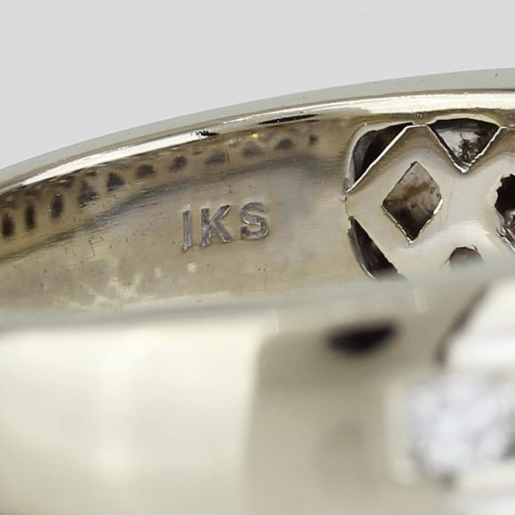 14k White Gold Princess & Round Diamond Engagement Anniversary Ring by Rosy Blue - Picture 8 of 9